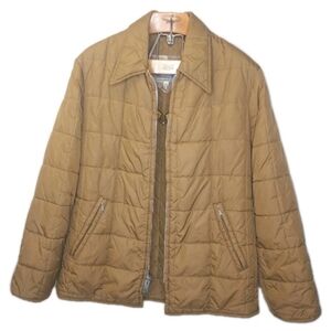 70s Vtg Pioneer Wear Quilted Chore Jacket Men 42L Brown Talon Zipper Barn Field